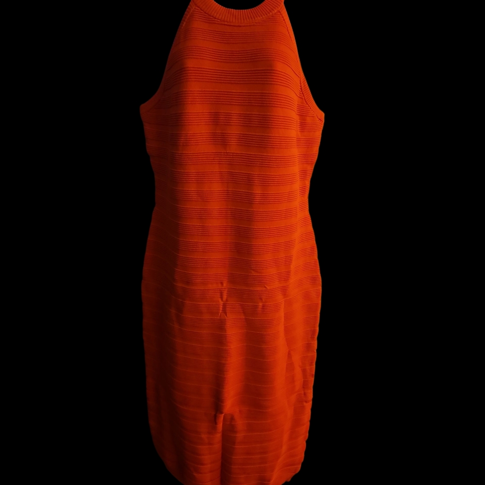 Elegant Orange Sleeveless Dress